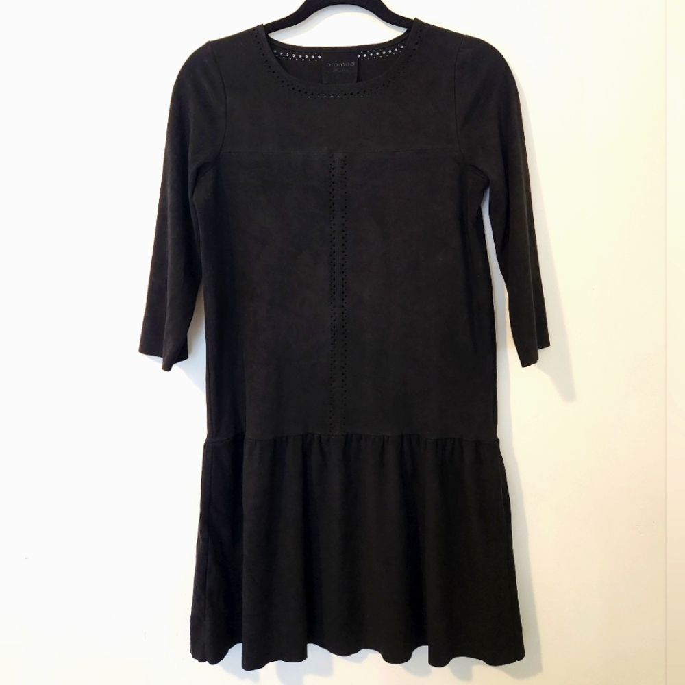 PROMOD Black Soft Suede Dress Size 6